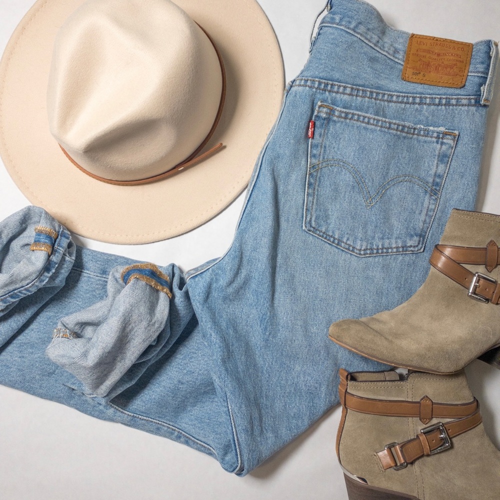 100% Cotton Distressed 501 Skinny Jeans
